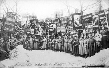 Demonstracja bolszewicka, 1917 rok.