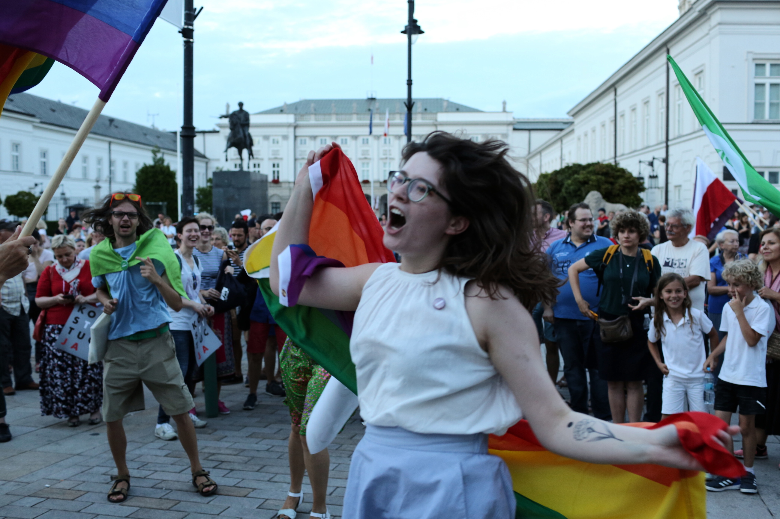 Protest pod Pałacem Prezydenckim