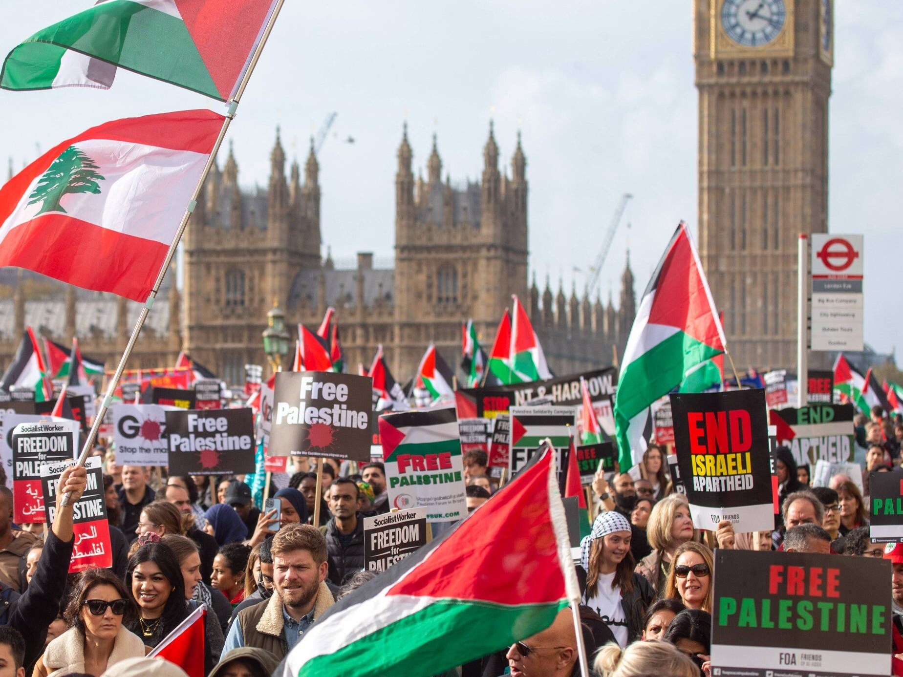 Demonstracje poparcia dla Palestyny w Londynie