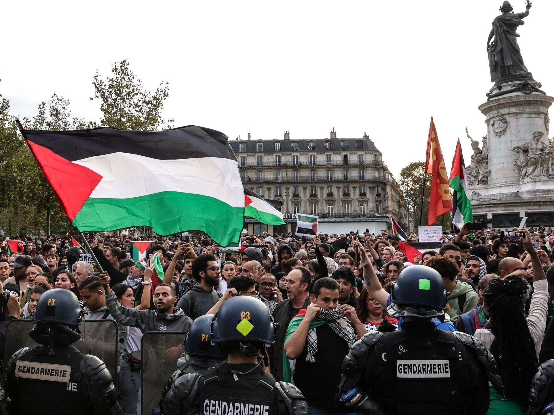 Demonstracja poparcia dla Palestyny w Paryżu