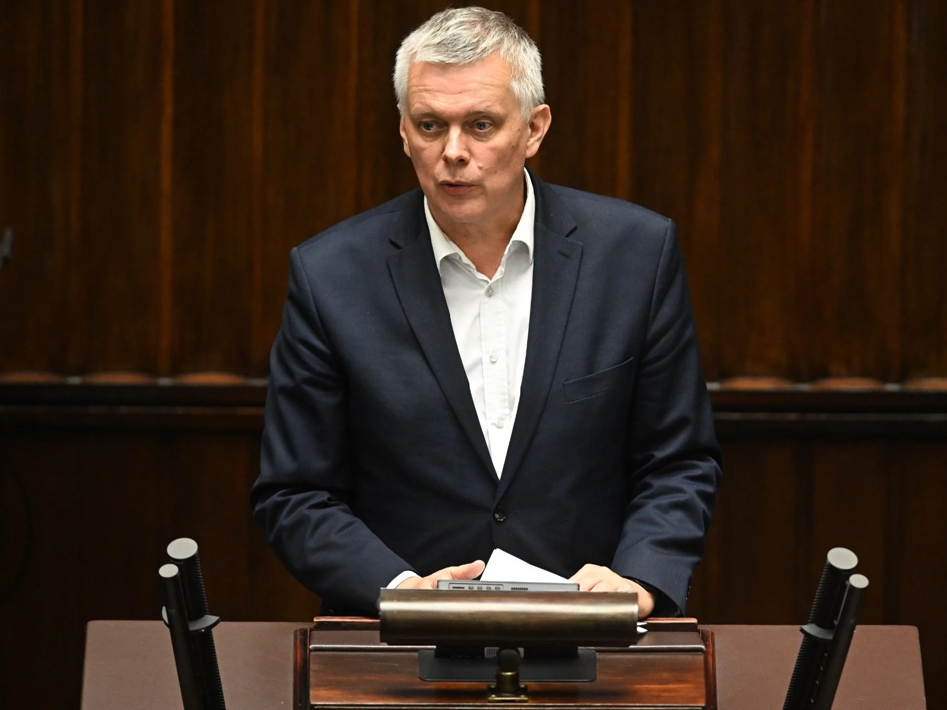 Minister-koordynator służb specjalnych Tomasz Siemoniak w Sejmie