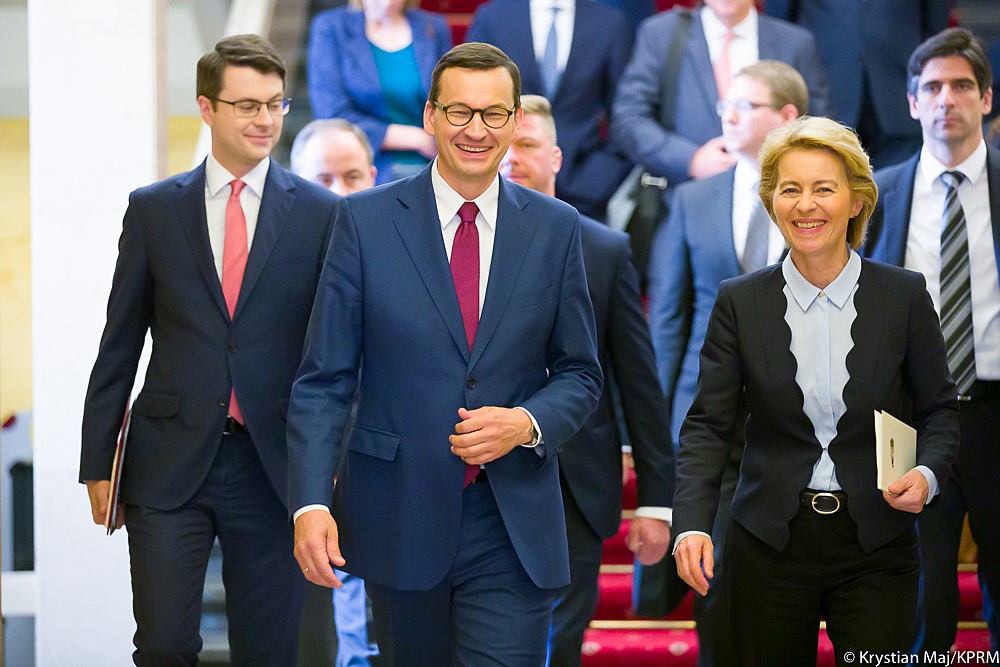 Mateusz Morawiecki i Ursula von der Leyen w Warszawie