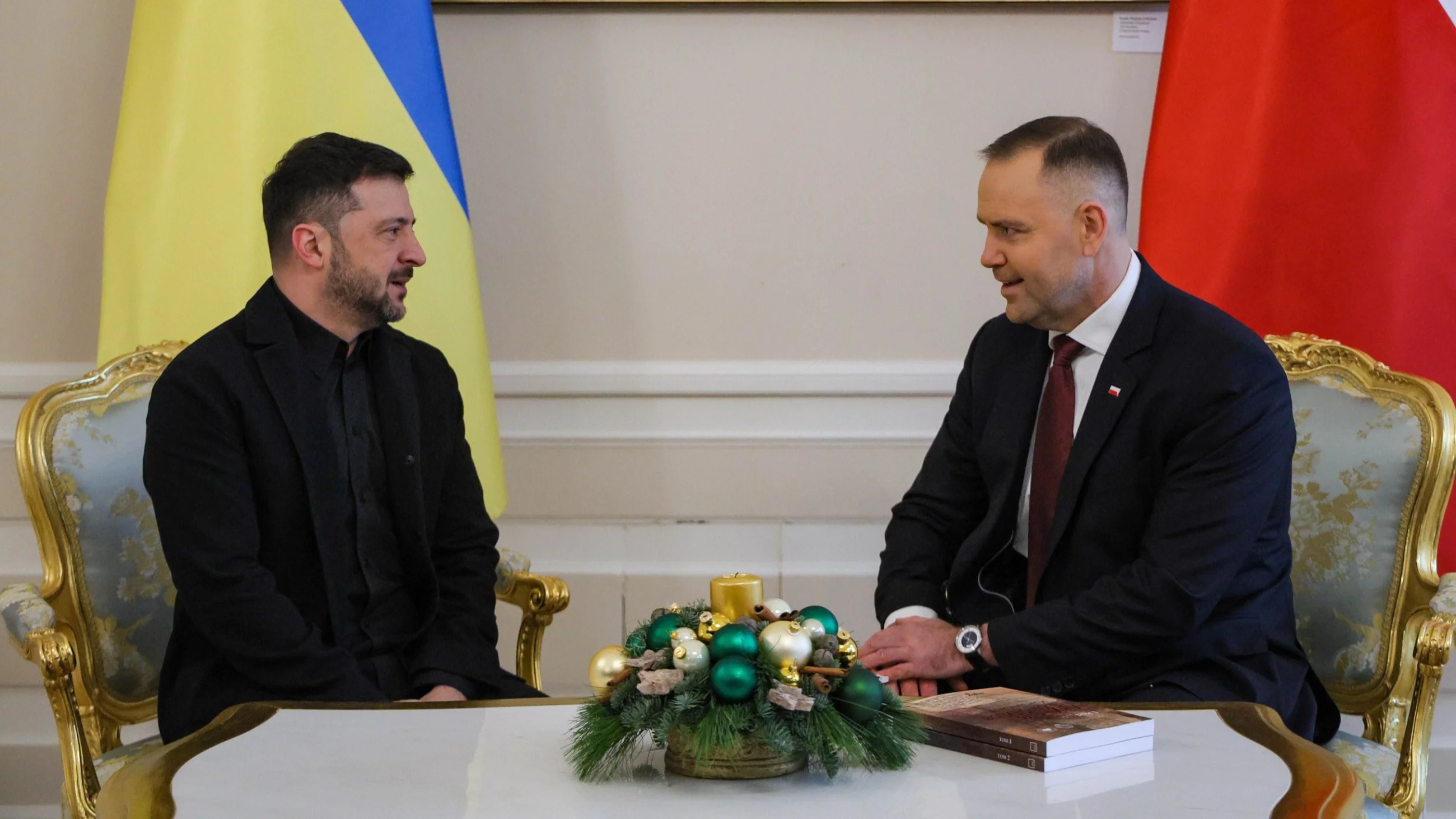 Prezydent Ukrainy Wołodymyr Zełenski i prezydent Polski Karol Nawrocki