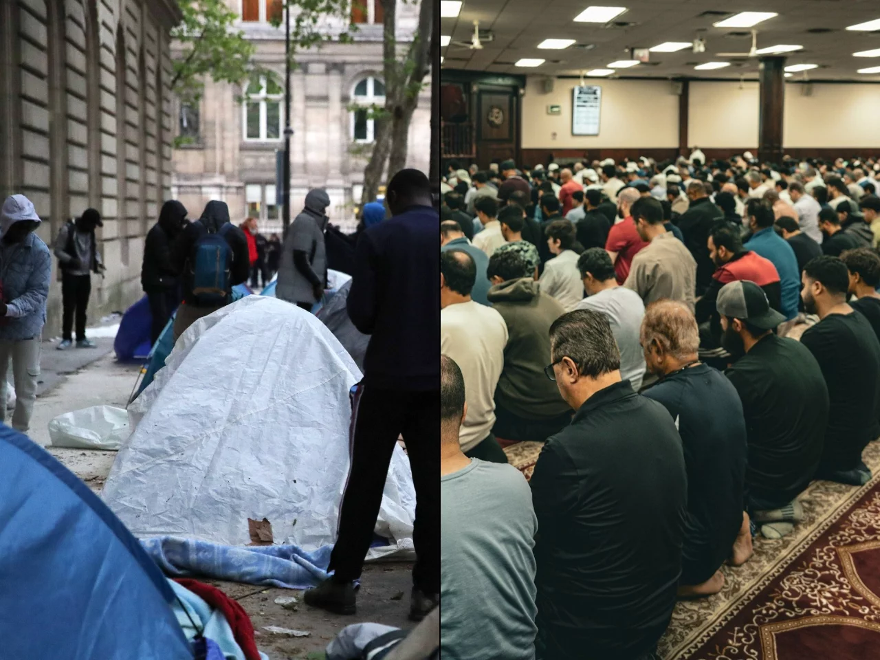 Nielegalni imigranci w Paryżu. Muzułmanie