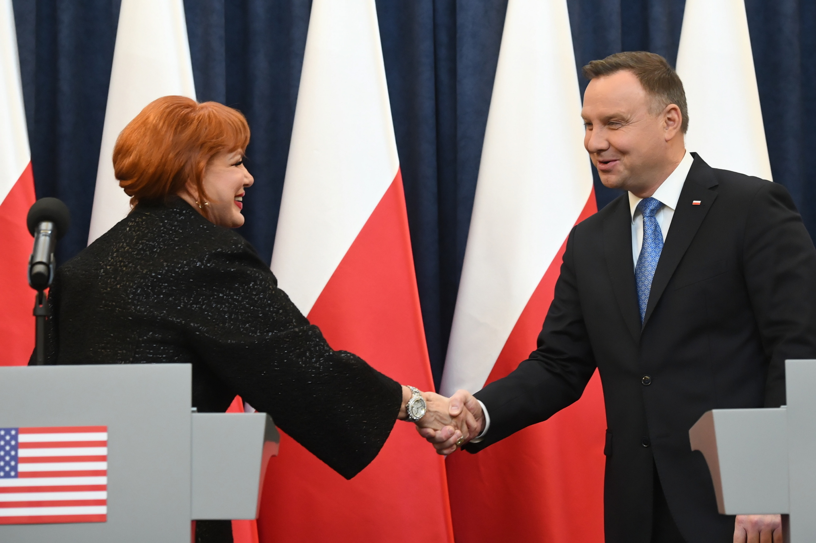 Georgette Mosbacher i Andrzej Duda