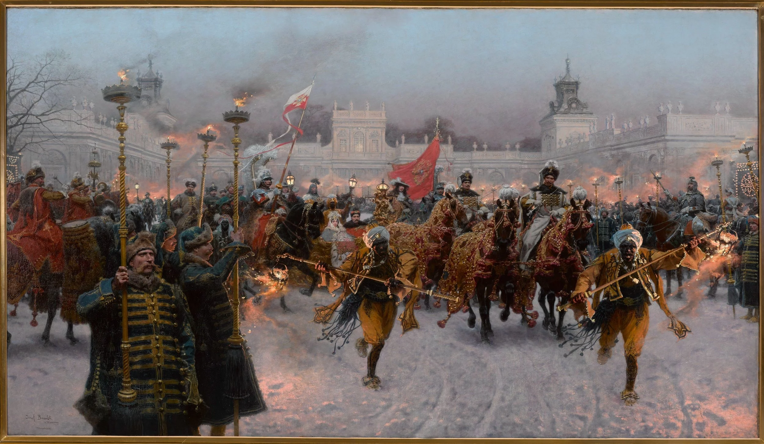 Józef Brandt, Wyjazd Jana III Sobieskiego i Marysieńki z Wilanowa
