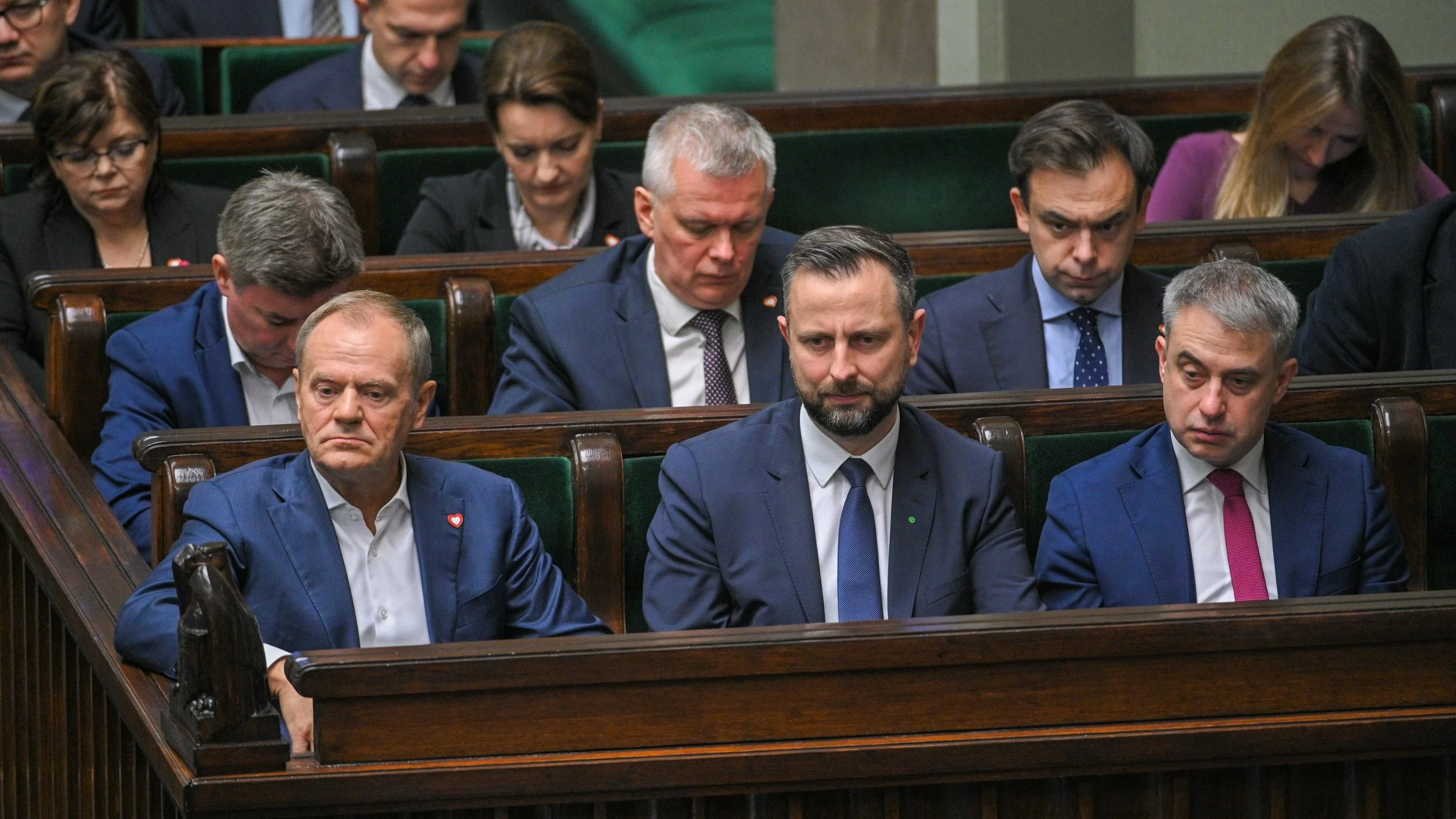 Donald Tusk, Władysław Kosiniak-Kamysz, Krzysztof Gawkowski w Sejmie