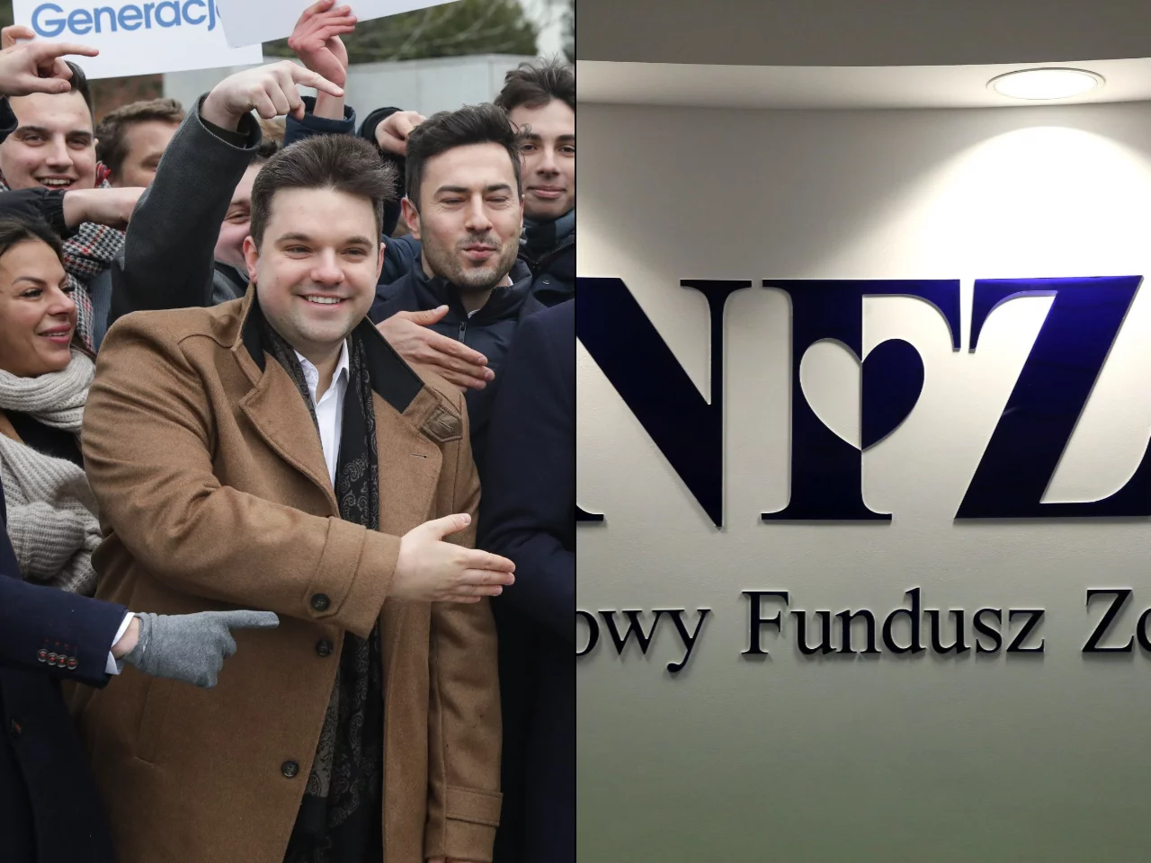 Dawid Kacprzyk, logo NFZ. Zdj. ilustracyjne