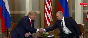 Donald Trump i Władimir Putin w Helsinkach