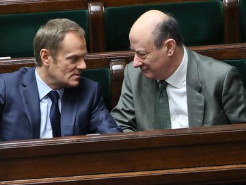 Donald Tusk i Jacek Rostowski w Sejmie.