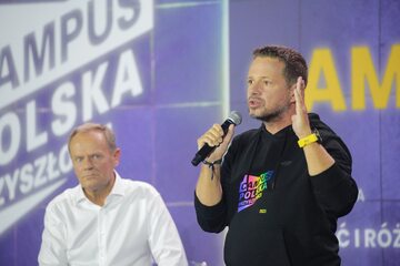 Donald Tusk i Rafał Trzaskowski na Campus Polska Przyszłości 2023
