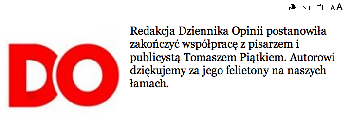 Donosiciel wyleciał z „Krytyki Politycznej”