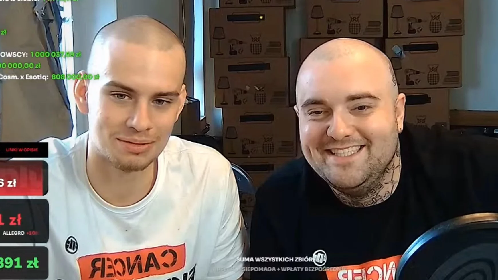 Łatwogang i Bedoes 2115 podczas zbiórki na fundację Cancer Fighters