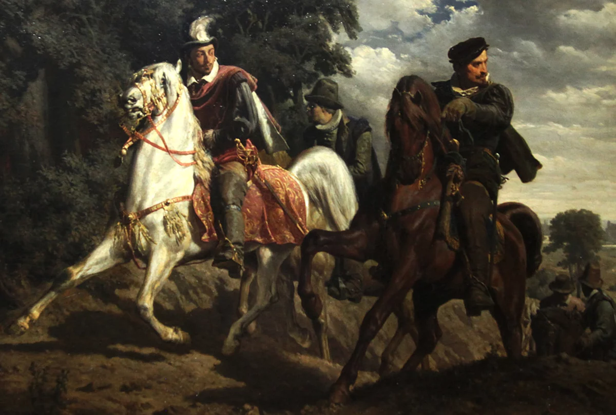 „Ucieczka Henryka Walezego z Polski” - fragment obrazu