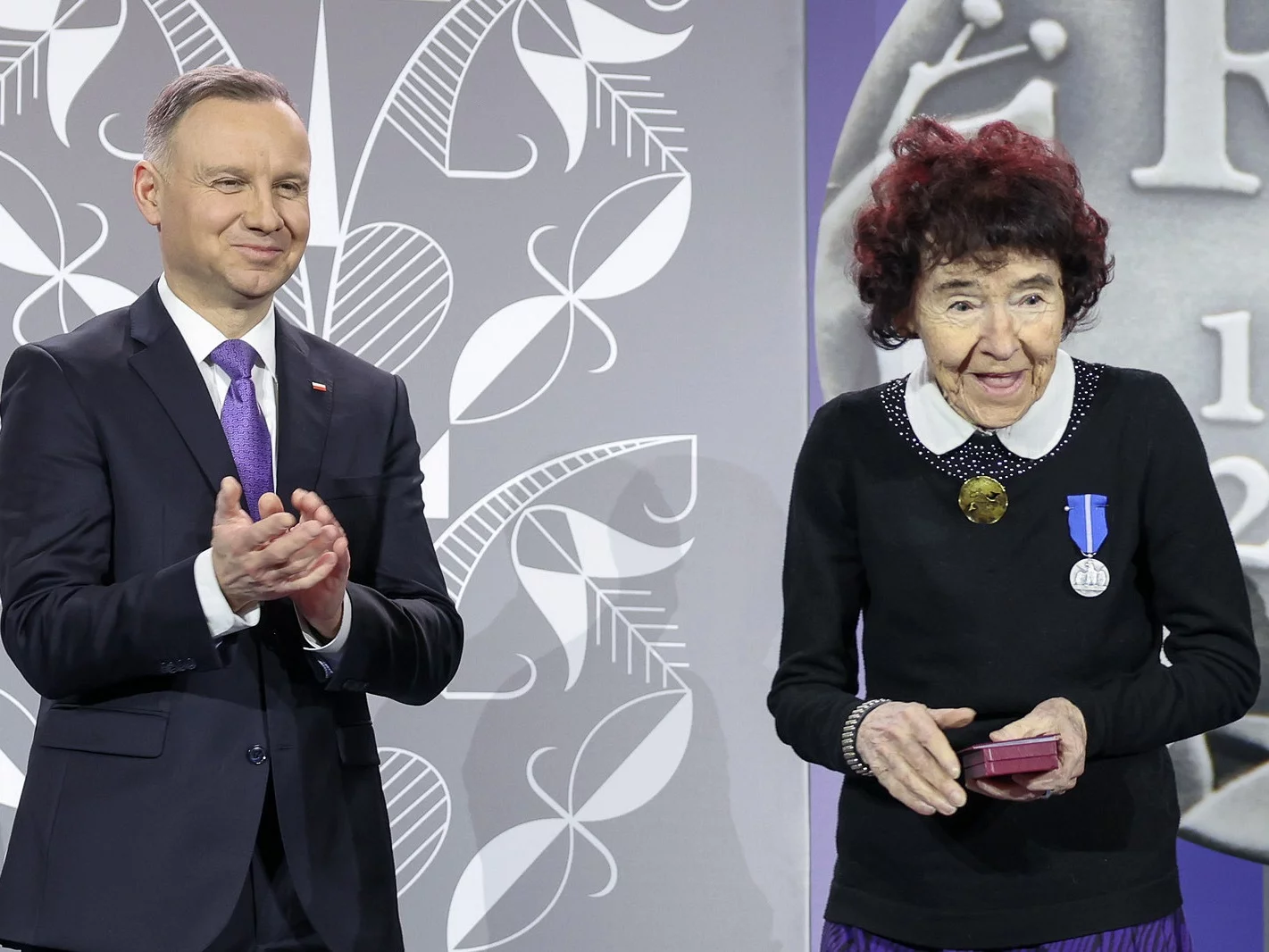 Prezydent Andrzej Duda i Zofia Pilecka-Optułowicz