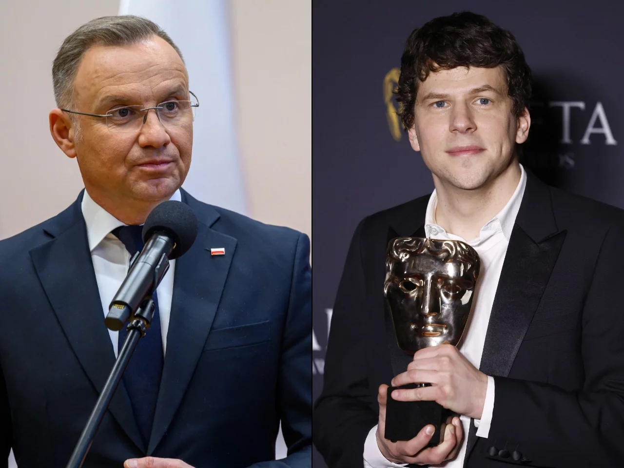 Andrzej Duda i Jesse Eisenberg