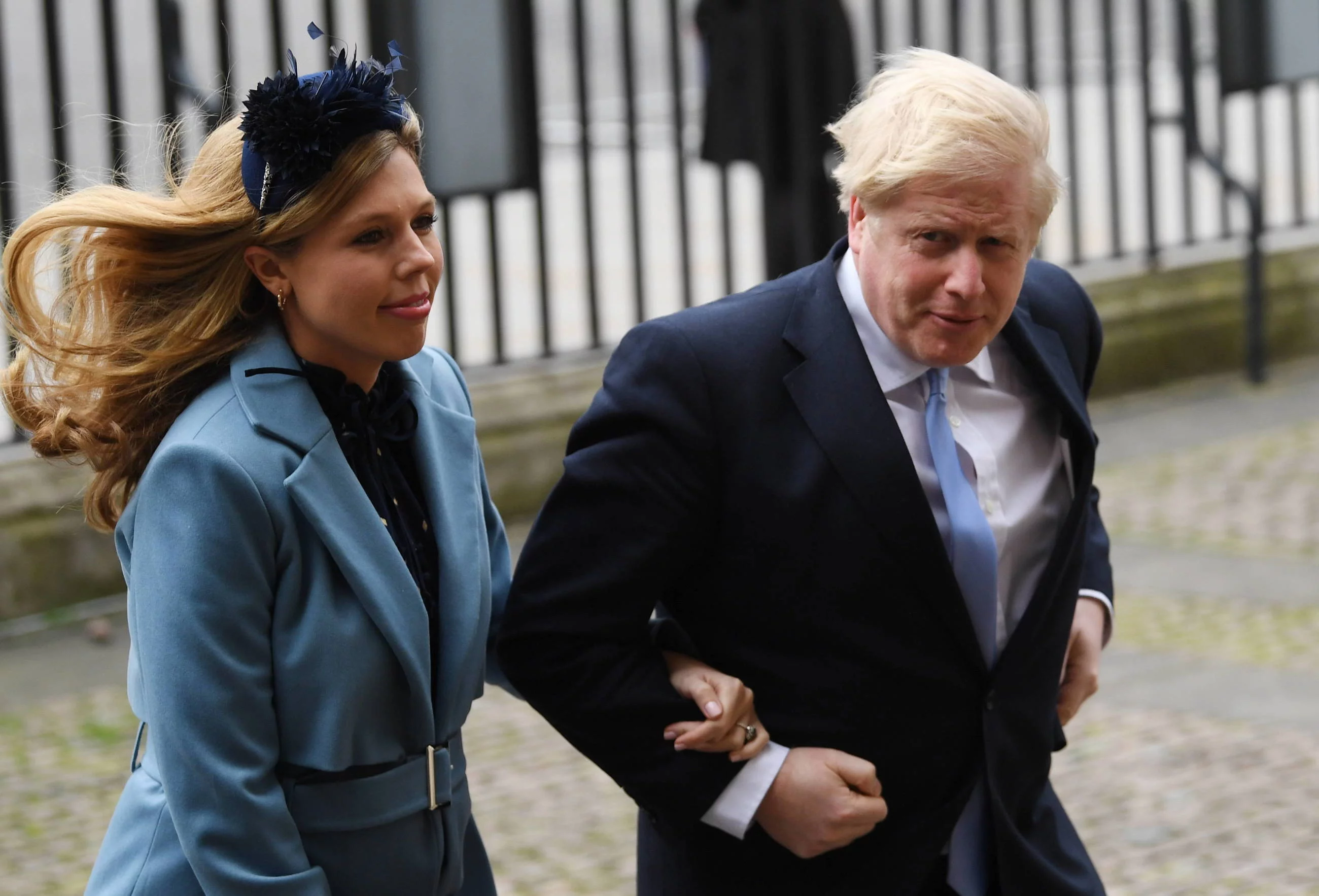 Premier Wielkiej Brytanii Boris Johnson z narzeczoną Carrie Symonds