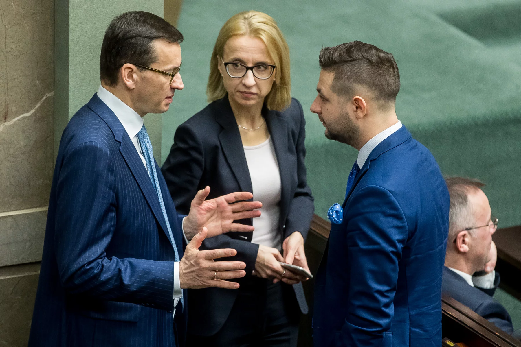 Od lewej: Mateusz Morawiecki, Teresa Czerwińska i Patryk Jaki