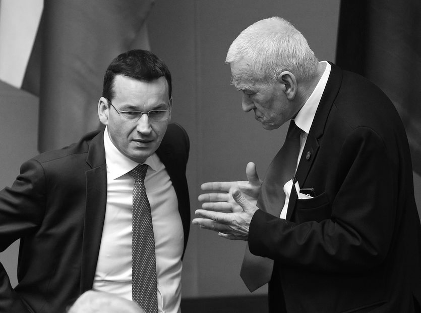 Premier Mateusz Morawiecki i jego ojciec, marszałek senior Kornel Morawiecki