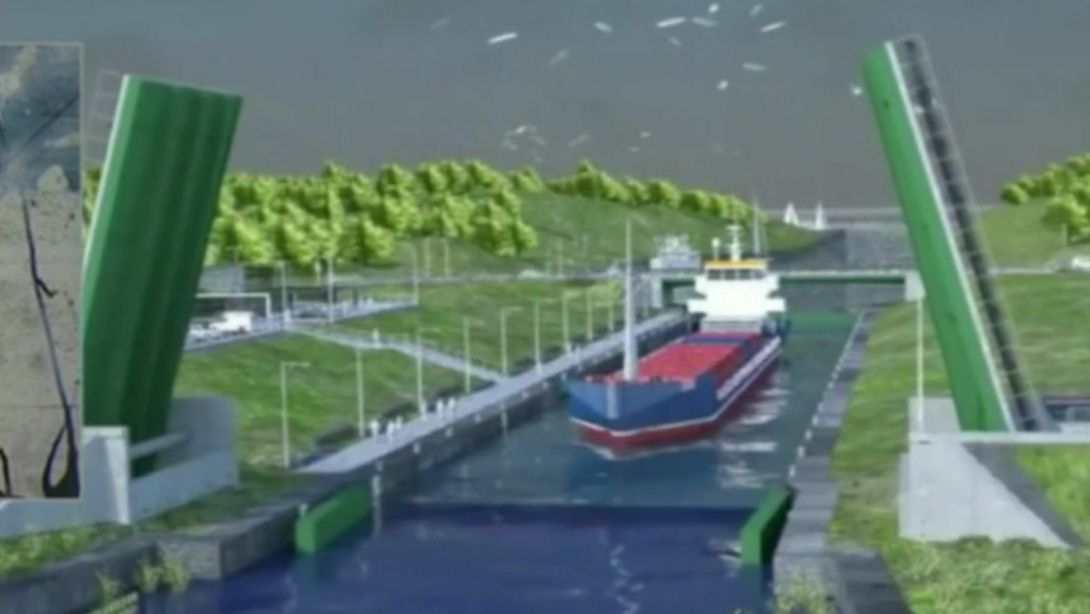 wizualizacja przekopu przez Mierzeję Wiślaną