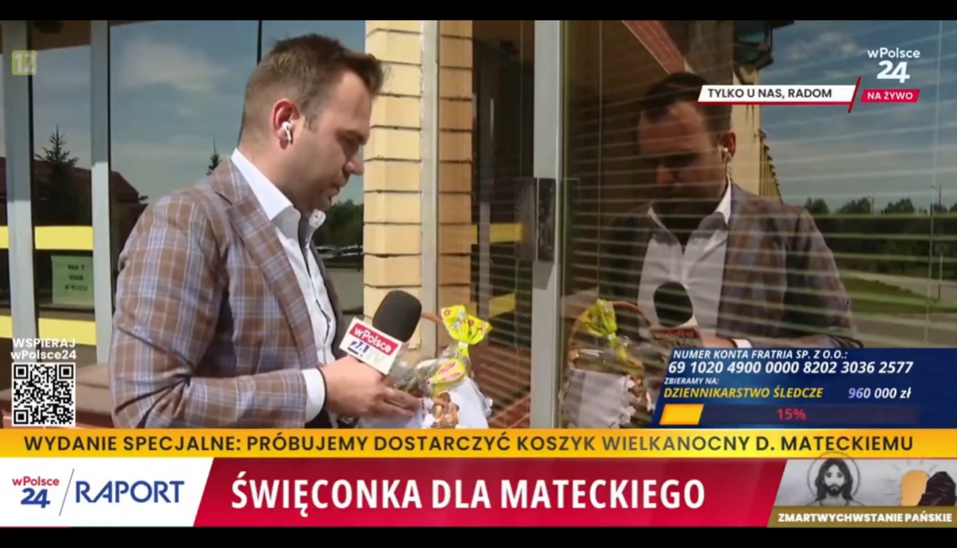 "Przepisy nie pozwalają". Dziennikarz chciał przekazać święconkę Mateckiemu