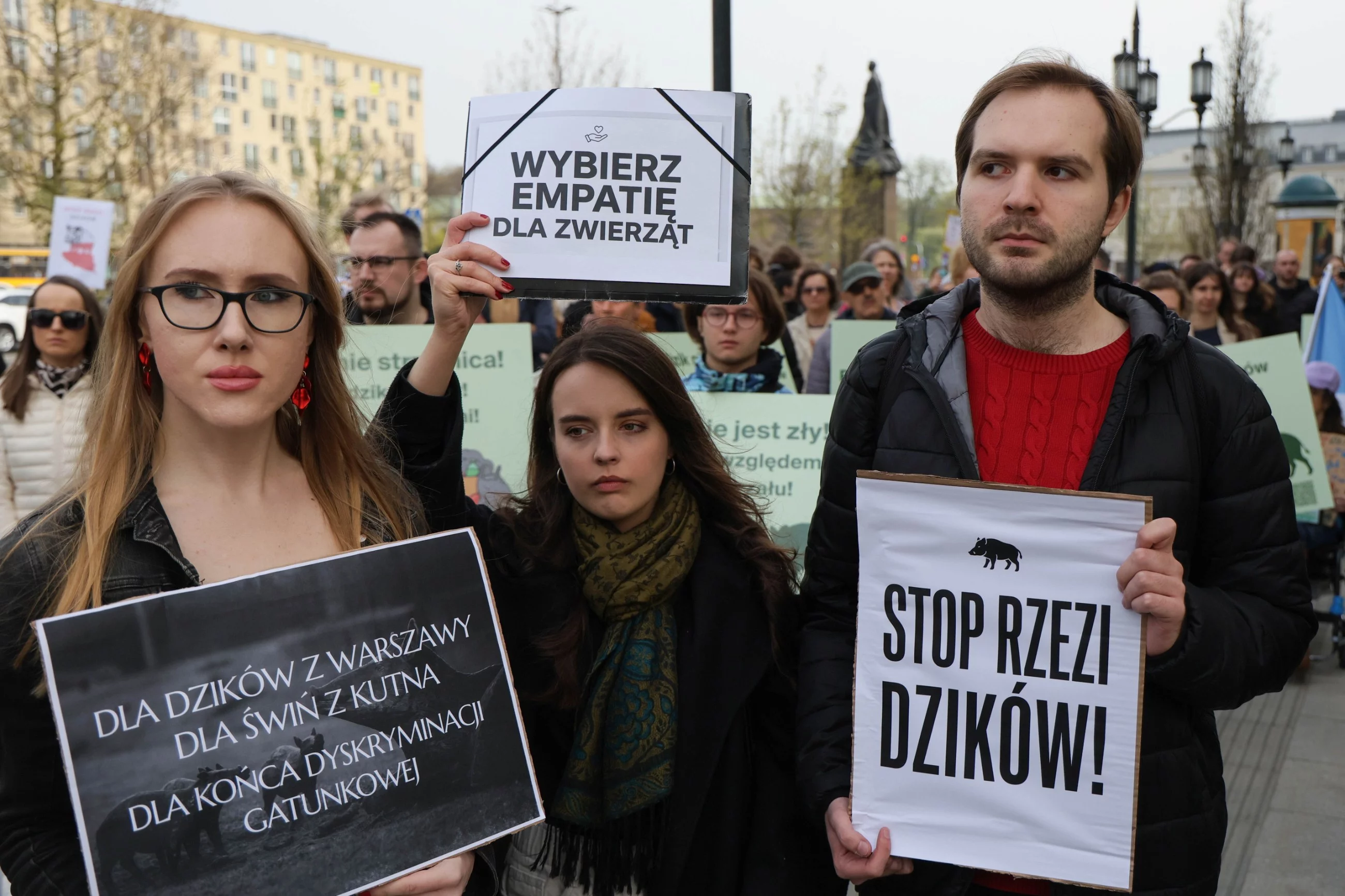 Warszawa: Protest przeciwko organizowanemu przez stołeczne Lasy Miejskie odłowowi dzików