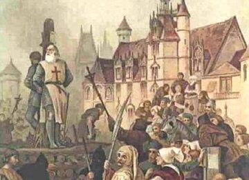 Egzekucja Jakuba de Molaya, ostatniego wielkiego mistrza templariuszy