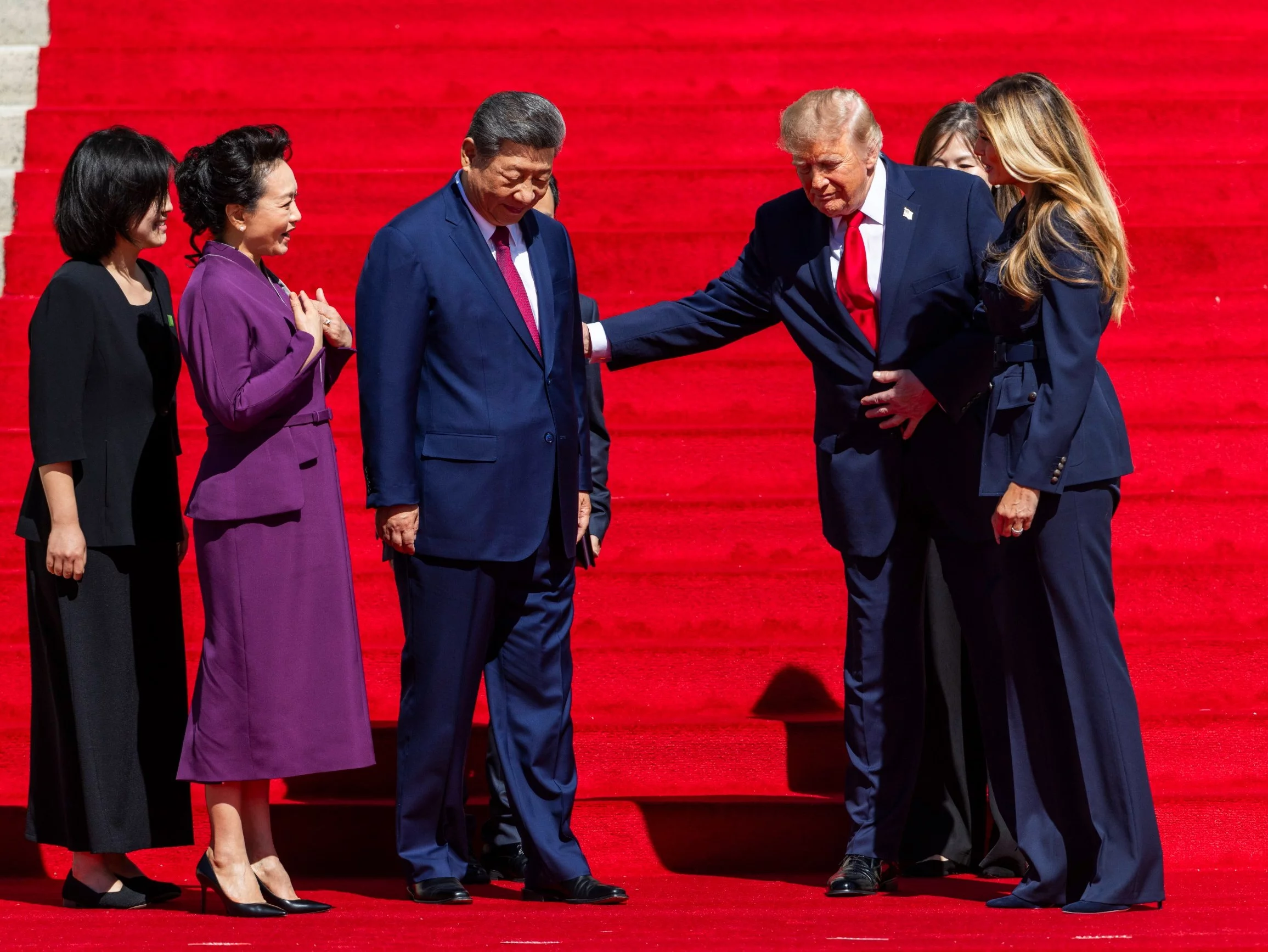 Donald Trump i Xi Jinping z małżonkami