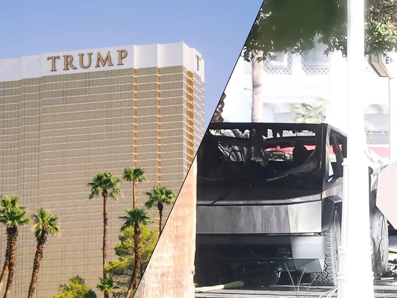 Hotel Trump w Las Vegas i spalona Tesla Cybertruck