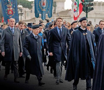 Emanuel Filibert, książę Wenecji i Piemontu, podczas uroczystości z okazji 141. rocznicy powołania Gwardii Honorowej Grobu Królewskiego na Panteonie (Rzym, 10 lutego 2019 r.)