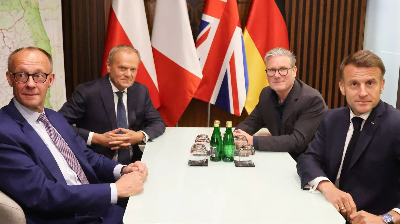 Friedrich Merz, Donald Tusk, Keir Starmer i Emmanuel Macron w Rzeszowie