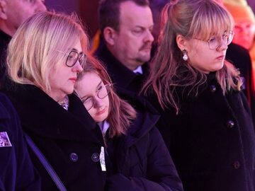 Europoseł KO Magdalena Adamowicz podczas uroczystości złożenia kwiatów przy grobie prezydenta Gdańska Pawła Adamowicza