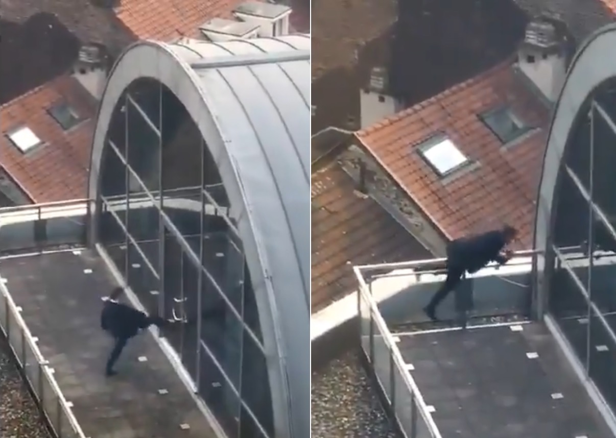 Europoseł Grzegorz Tobiszowski zatrzasnął się na tarasie Parlamentu Europejskiego