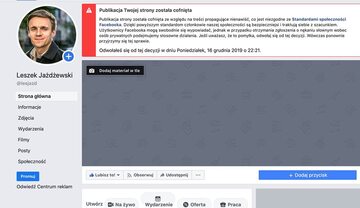Facebook zablokował Jażdżewskiego