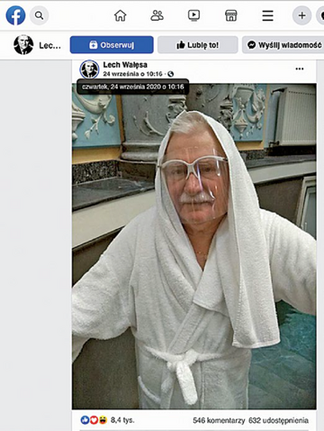 Facebookowe konto Lecha Wałęsy wręcz tonie w zdjęciach, które dokumentują każdy, często intymny, aspekt jego życia