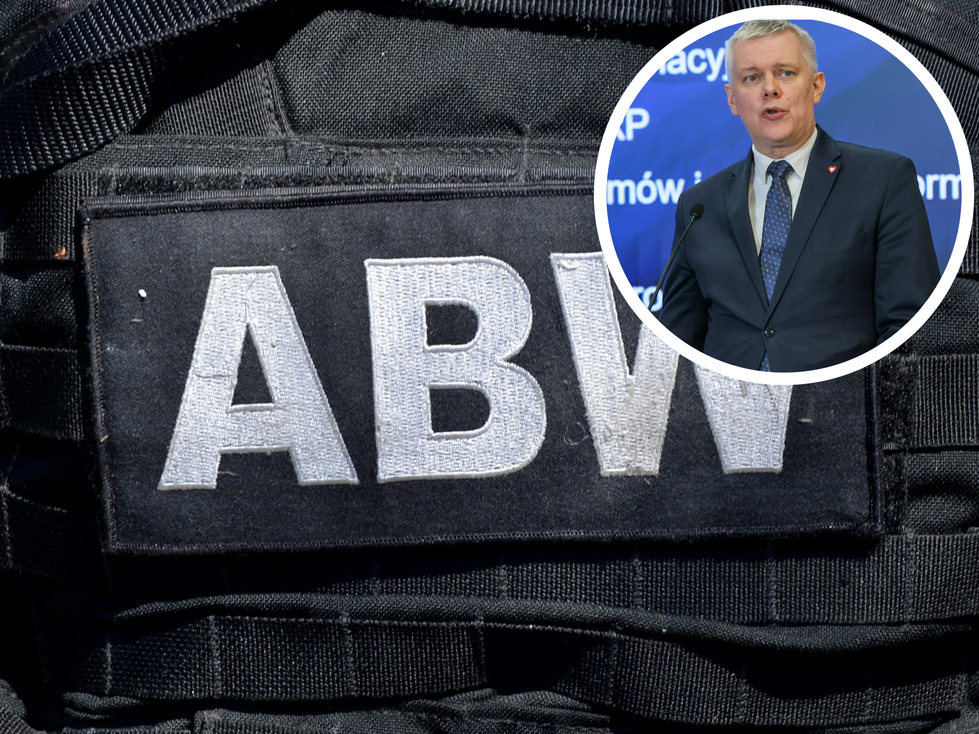 Tomasz Siemoniak i logo ABW
