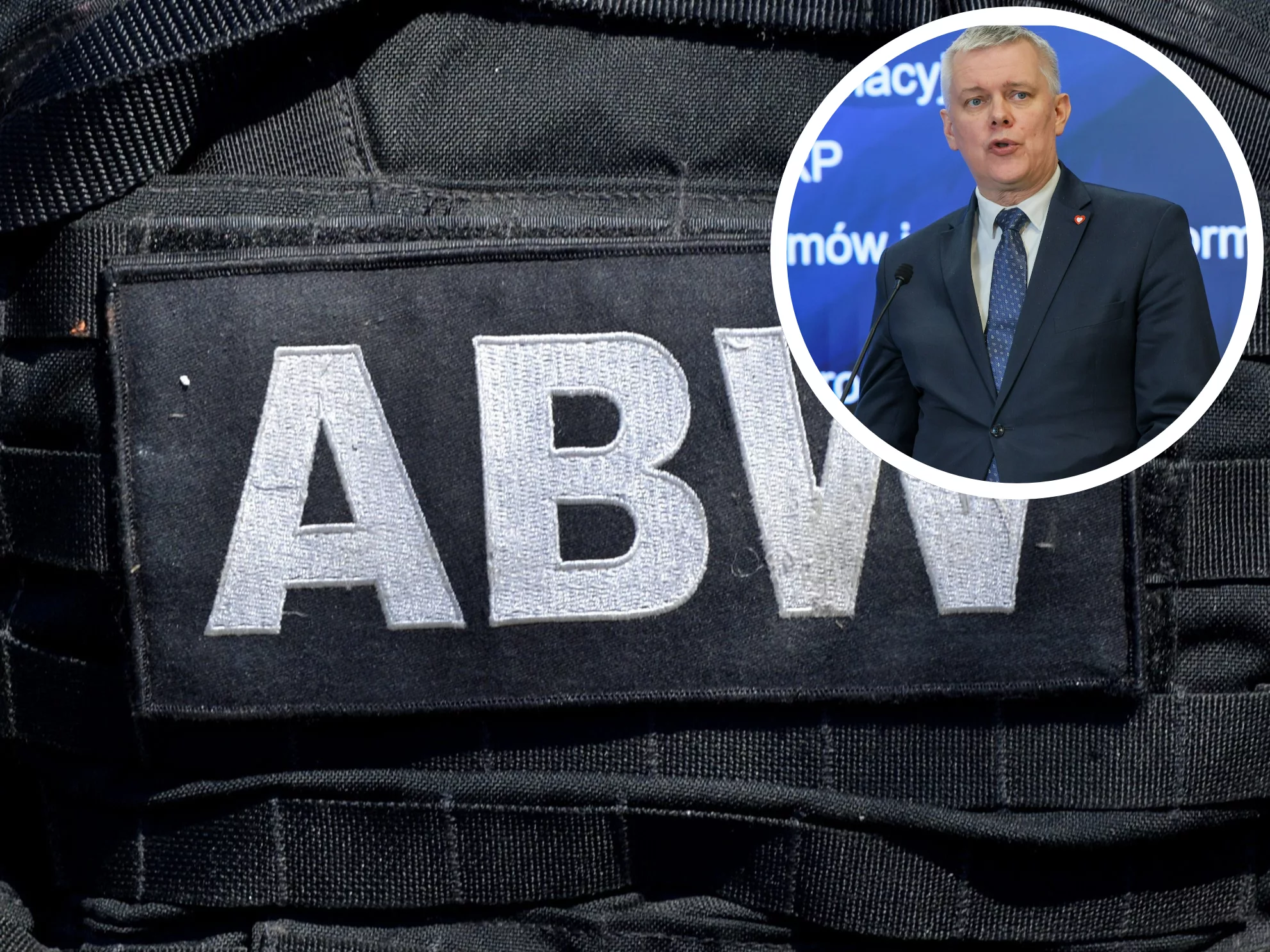 Tomasz Siemoniak i logo ABW