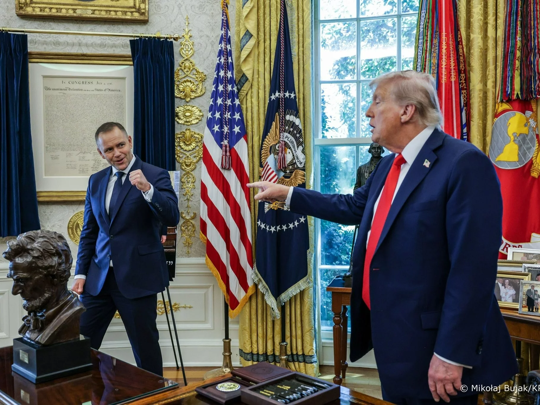 Prezydent RP Karol Nawrocki i prezydent USA Donald Trump