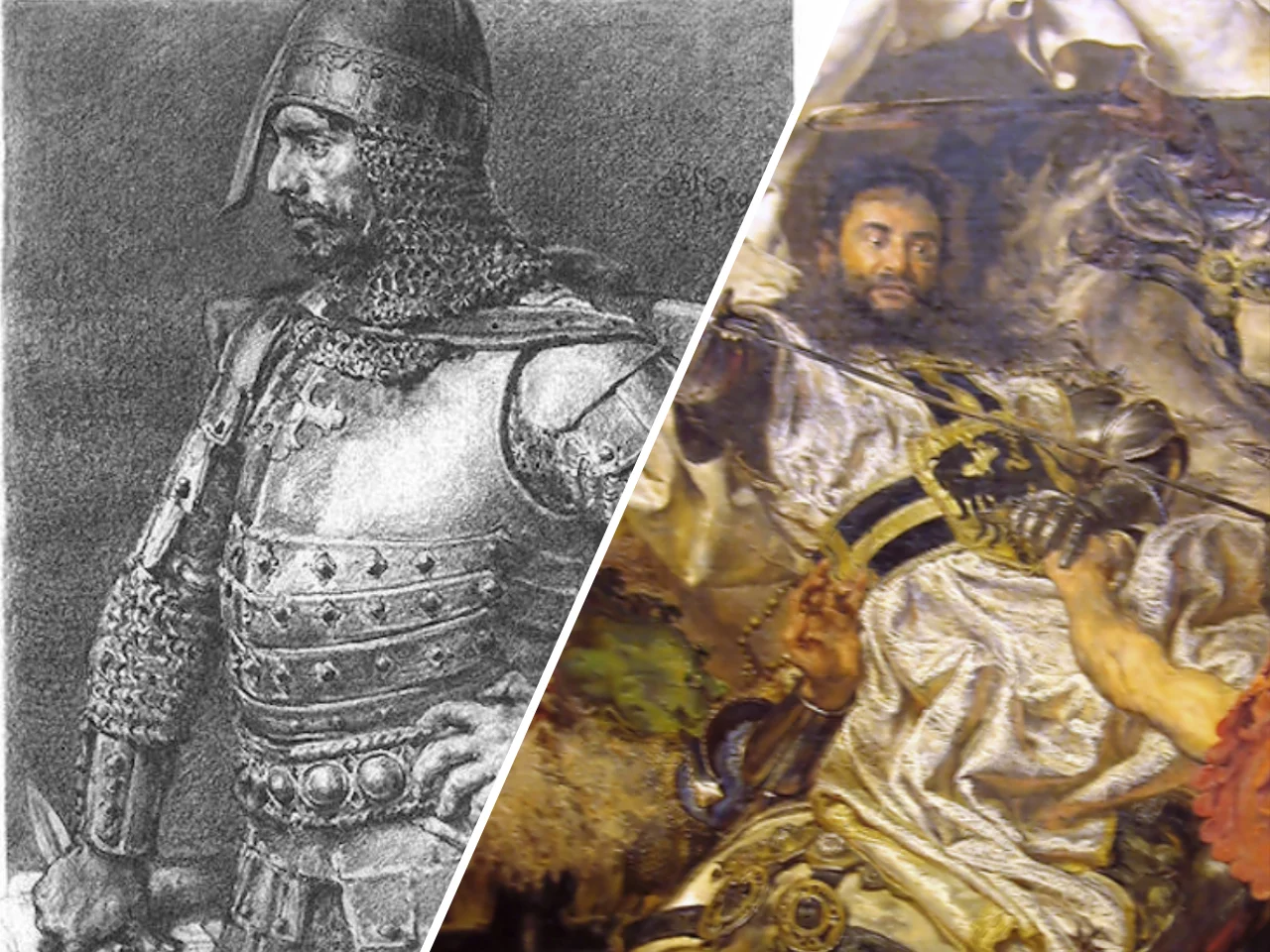 Konrad Mazowiecki / Ulrich von Jungingen (fragment obrazu "Bitwa pod Grunwaldem" Jana Matejki)