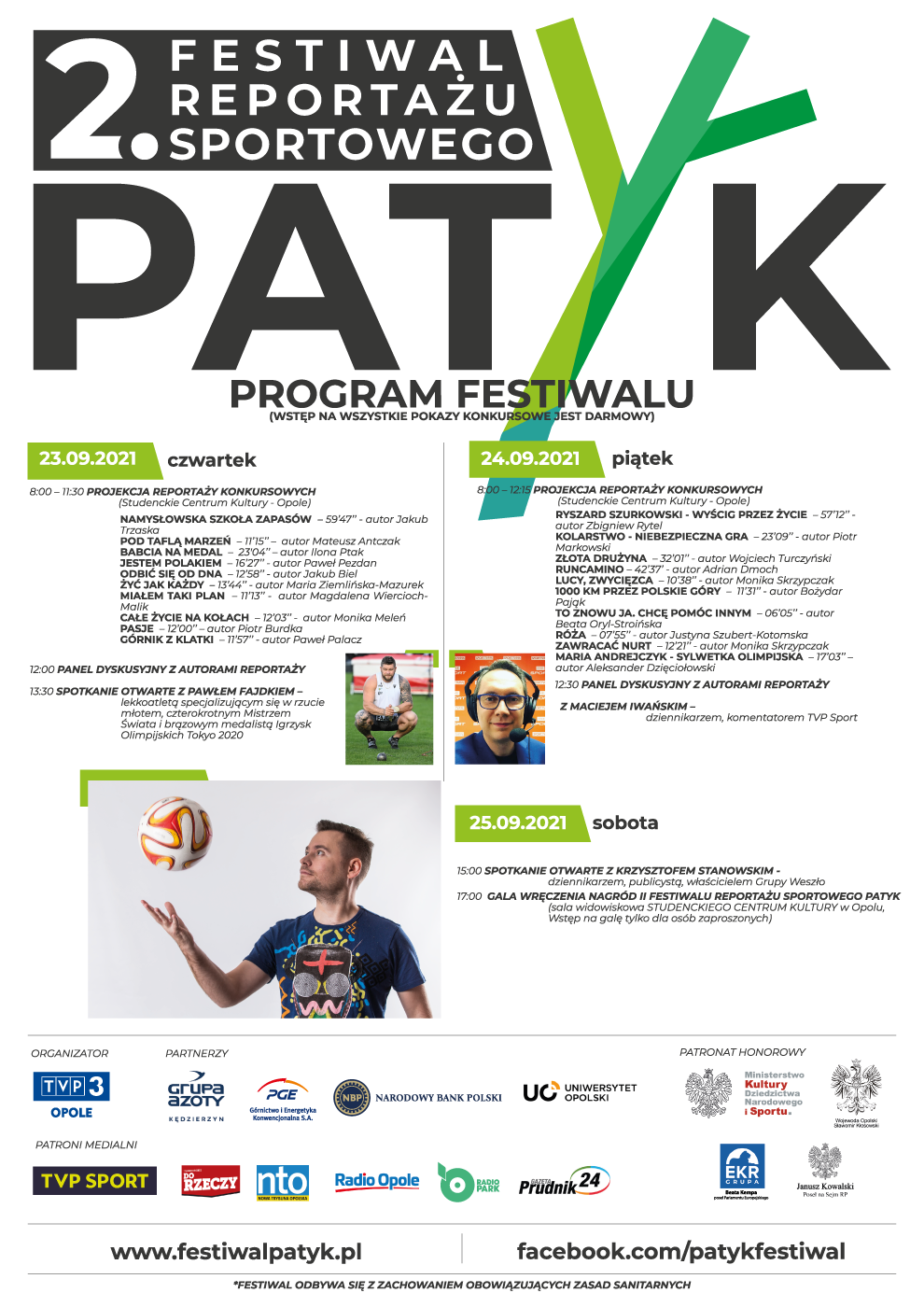 Program 2. Festiwalu Reportażu Sportowego „Patyk”