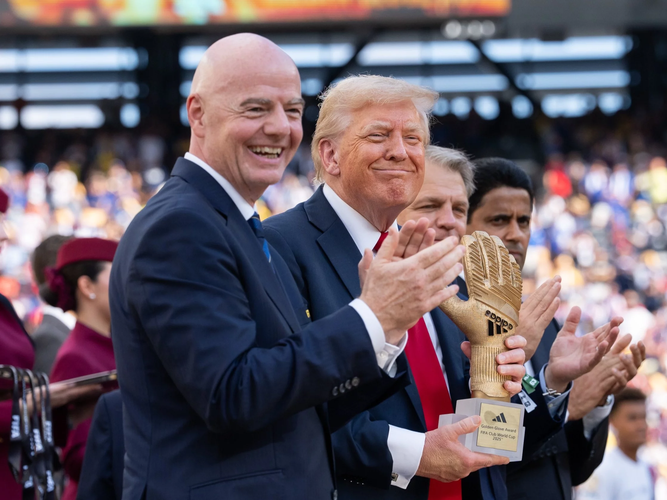 Szef FIFA Gianni Infantino i prezydent USA Donald Trump