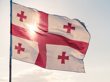 Flaga Gruzji,, zdjęcie ilustracyjne