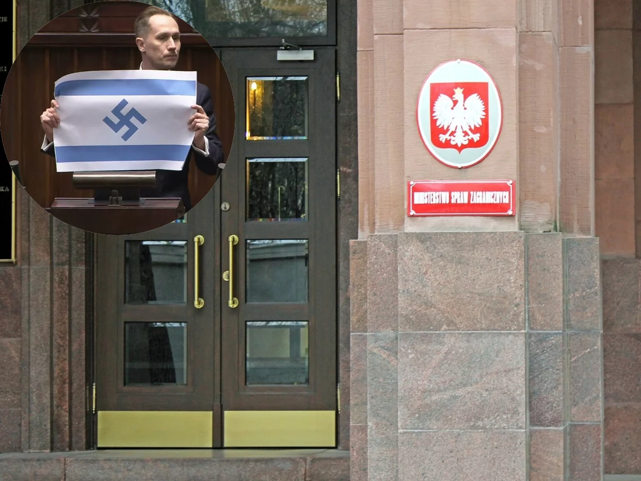 Wejście do budynku MSZ. Konrad Berkowicz