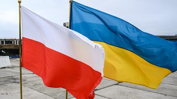 Flagi Polski i Ukrainy