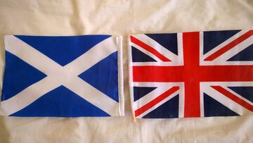 Flagi Szkocji i Wielkiej Brytanii