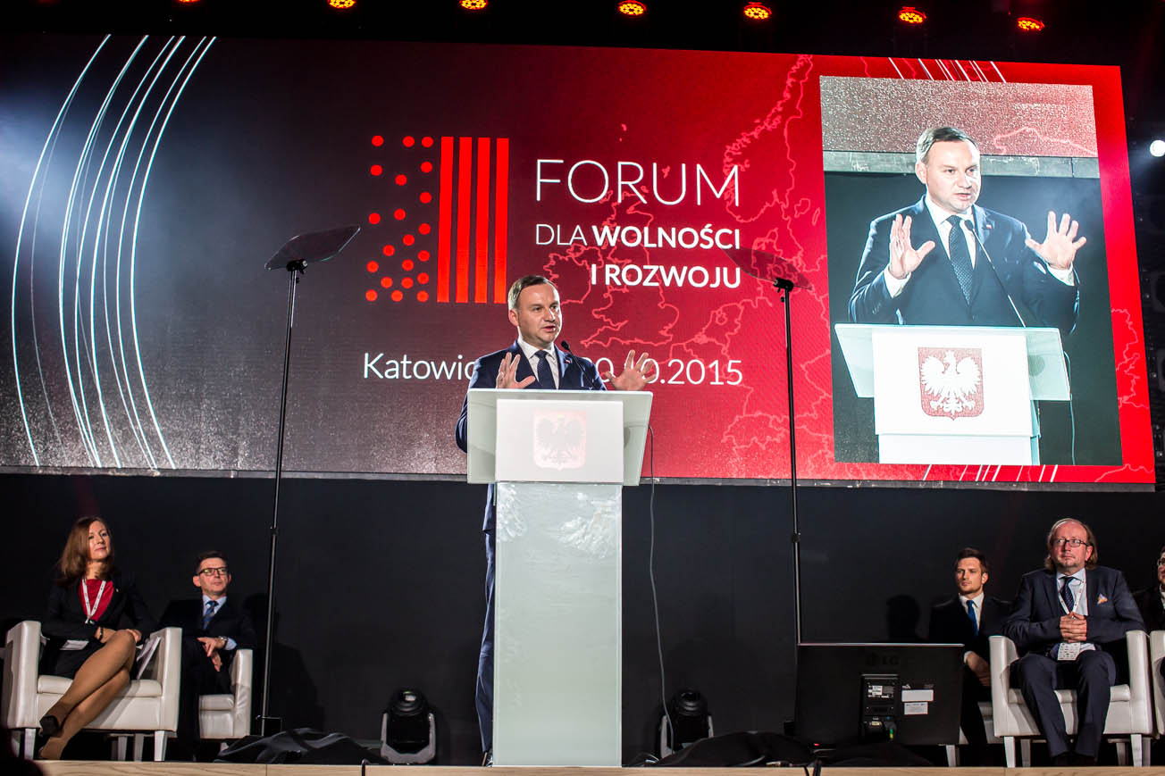 Prezydent Andrzej Duda na zeszłorocznym Forum