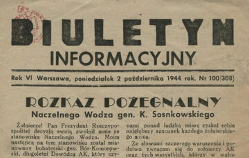 Fragment "Biuletynu Informacyjnego" z 2 października 1944 roku