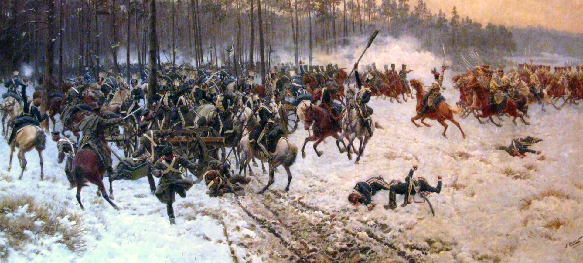 Fragment obrazu "Bitwa pod Stoczkiem 1831" Jana Rosena