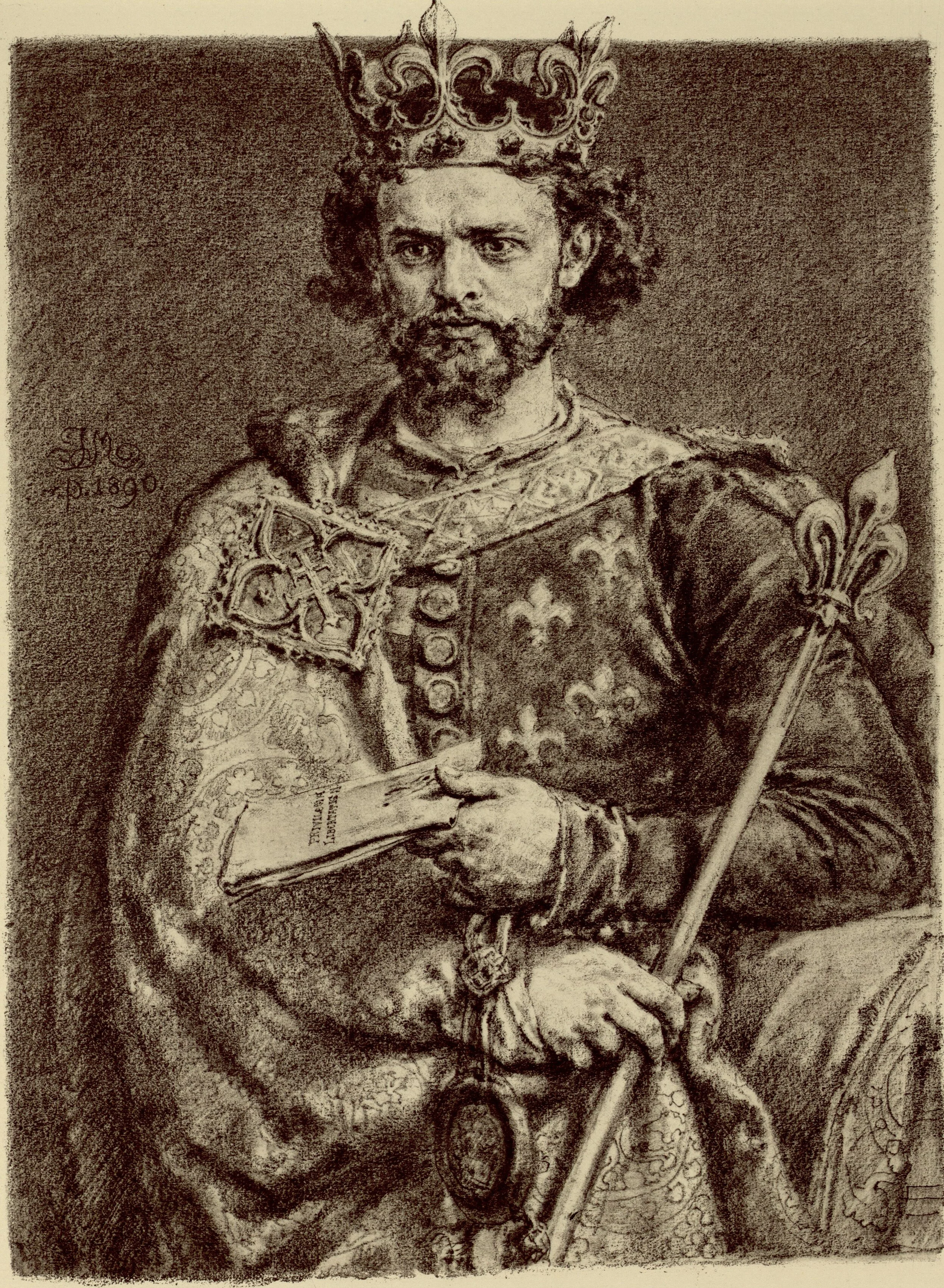 Wyobrażenie wizerunku Ludwika Węgierskiego autorstwa Jana Matejki