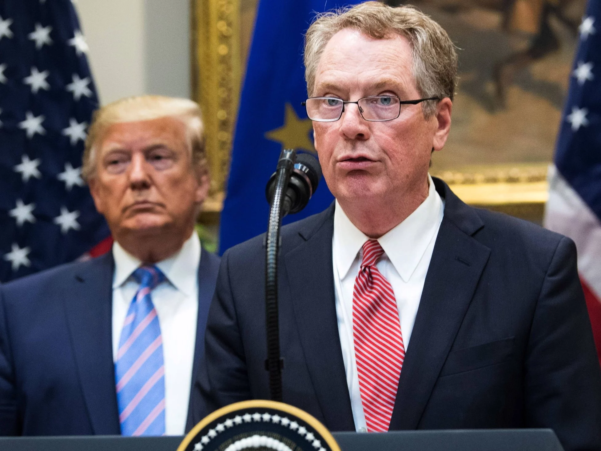 Robert Lighthizer (P) i Donald Trump (L)